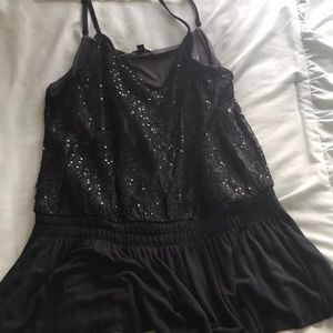 Black sequin top